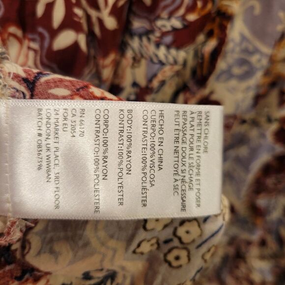 S SILENCE + NOISE ANTHROPOLOGIE FLOWY FLORAL BACK ZIP DRESS SMALL - Picture 8 of 13